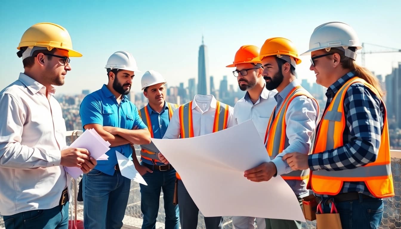 Manhattan Commercial General Contractor team collaboratively planning a high-rise project.