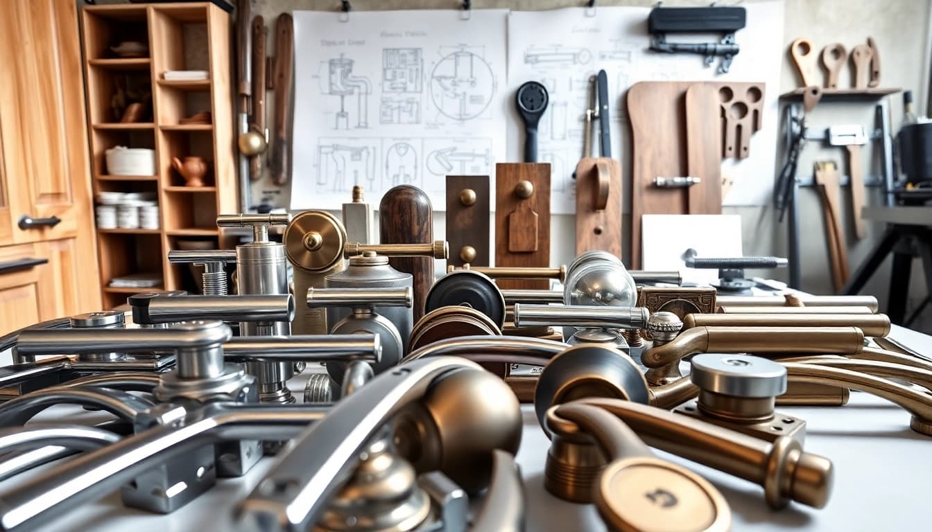 Explore innovative designs from Door Handle Manufacturers showcasing various handle styles and textures.