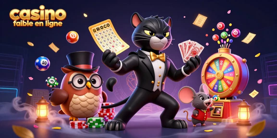 Interagissez avec des casinos fiables en ligne à travers des éléments de jeu dynamiques et des personnages charmants dans une scène festive.