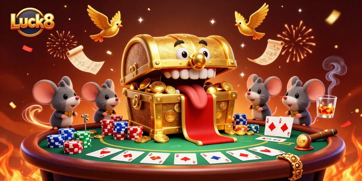 Engage in thrilling gameplay at Luck8, featuring vibrant scenes of poker action and captivating visuals.