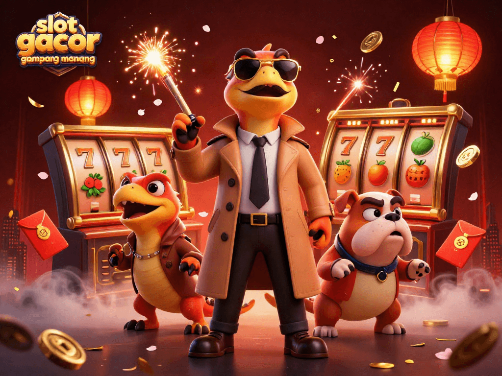 Experience slot gacor gampang menang with raptors in disguise entering a VIP casino lounge.