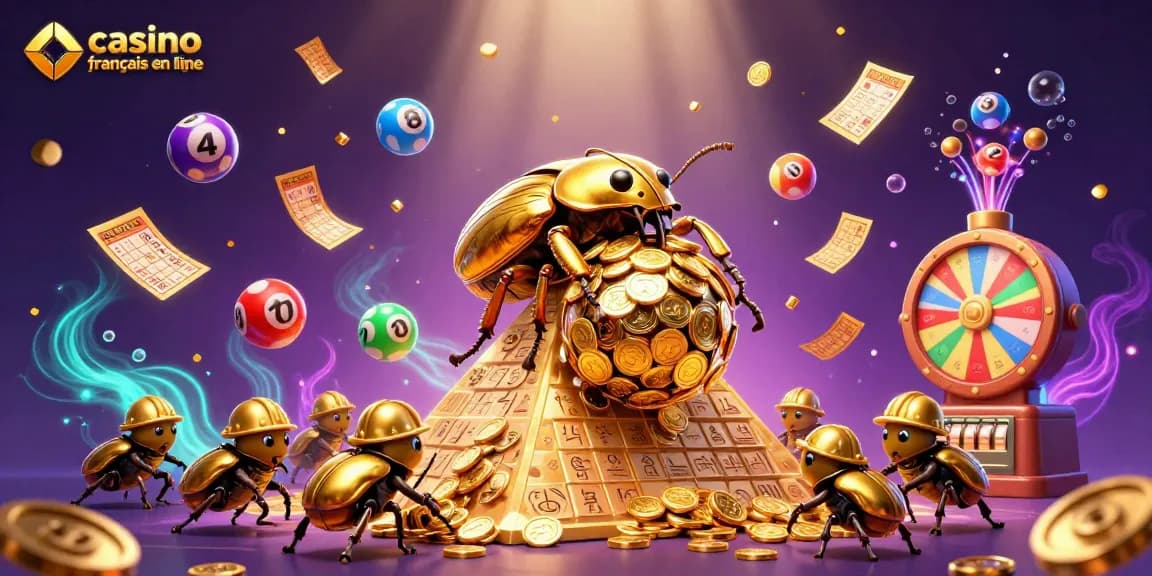 Jouez et gagnez avec le casino français en ligne, illustrant une scène dynamique de jeux.