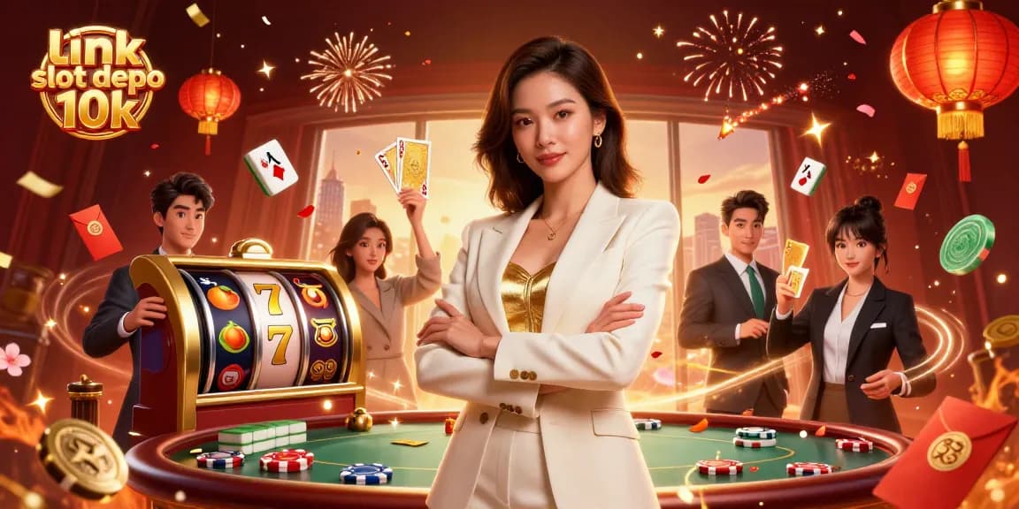 Spin and win with link slot depo 10k in a vibrant casino scene filled with excitement.