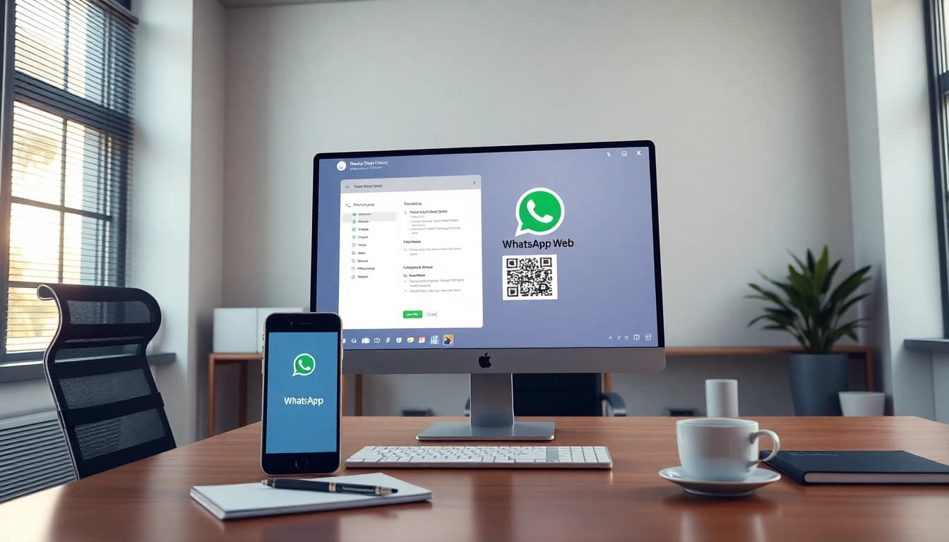 Experience seamless communication with WhatsApp Web on a modern desktop setup