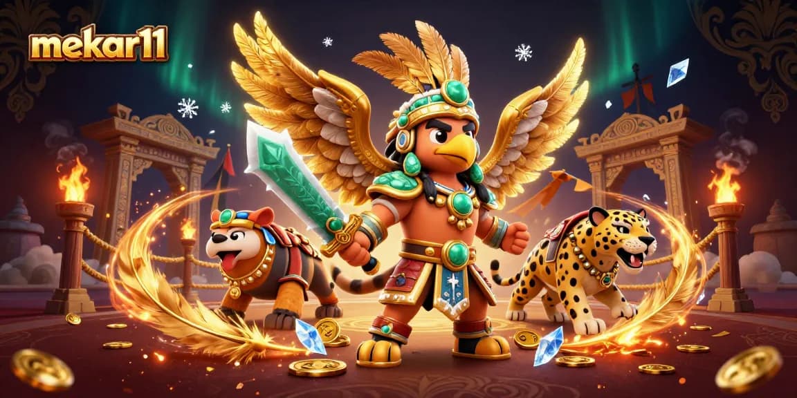 Engage in the strategic game mechanics of mekar11 with rich Aztec-themed visuals and dynamic gambling elements.