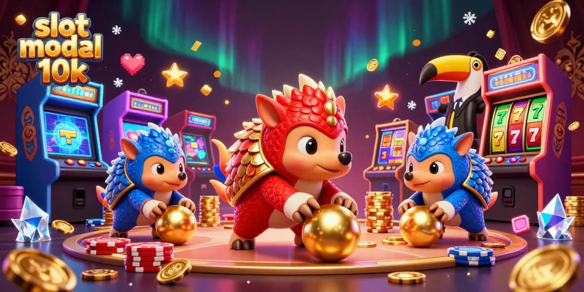 Experience thrilling action with slot modal 10k, featuring rival pangolins and vibrant casino elements.