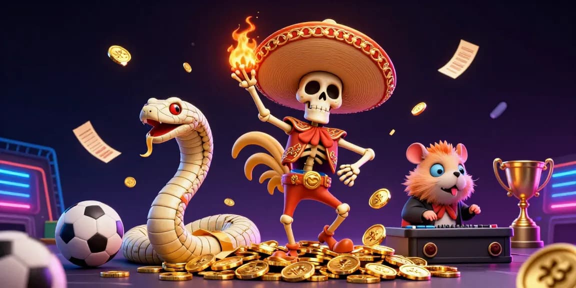 แทงบอล with vibrant sports themes, showcasing dynamic betting action and festive characters in 3D