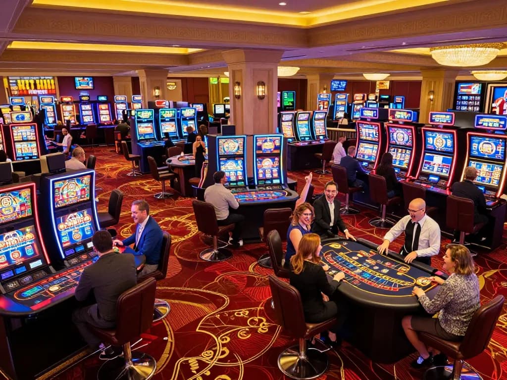 Kuwin players enjoying thrilling slot machines and table games in a vibrant casino atmosphere.