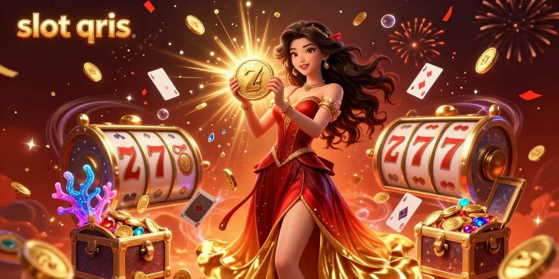 Spin the reels at slot qris while surrounded by dazzling coins and festive winnings!