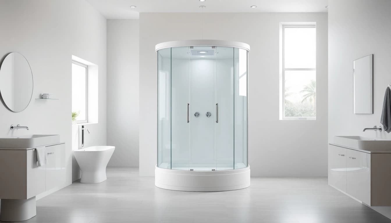 Erleben Sie die elegante sonni Duschkabine 80x80 in einem modernen Badezimmer.