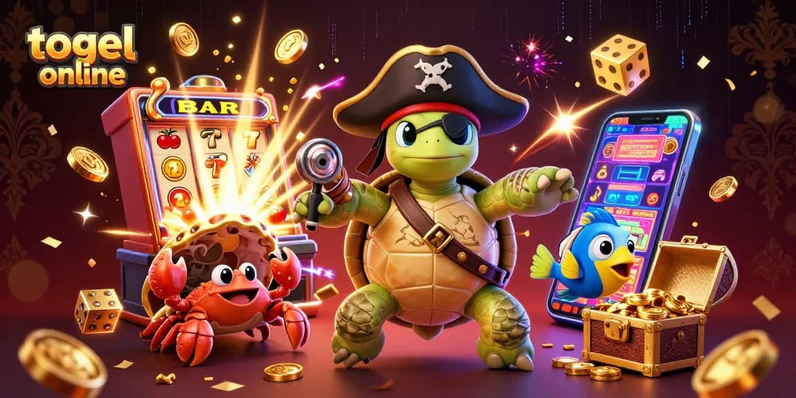 Permainan togel online dengan slot mesin berlimpah uang dan karakter laut yang menarik, semuanya hadir dalam ilustrasi 3D yang dinamis.