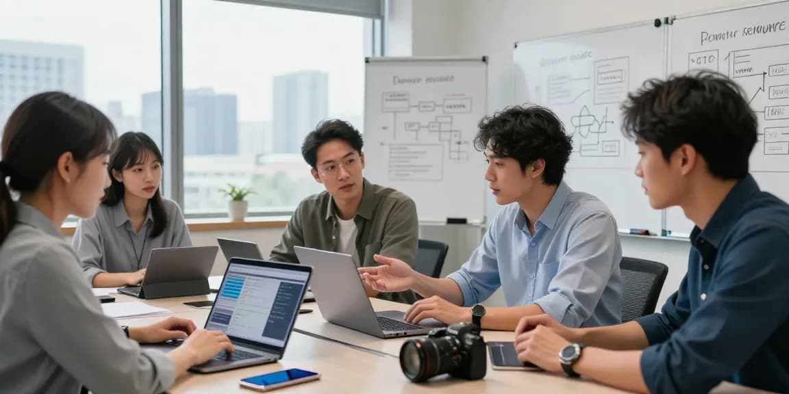 Remote IT support for small business team collaborating in a modern office.