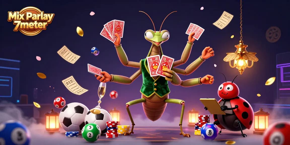 Engage with Mix Parlay 7meter in an illustrated scene of sports betting excitement, showcasing thrilling gameplay.