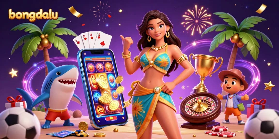 Bet on your favorite sports with bongdalu, showcased by a glamorous woman and fun gambling elements.