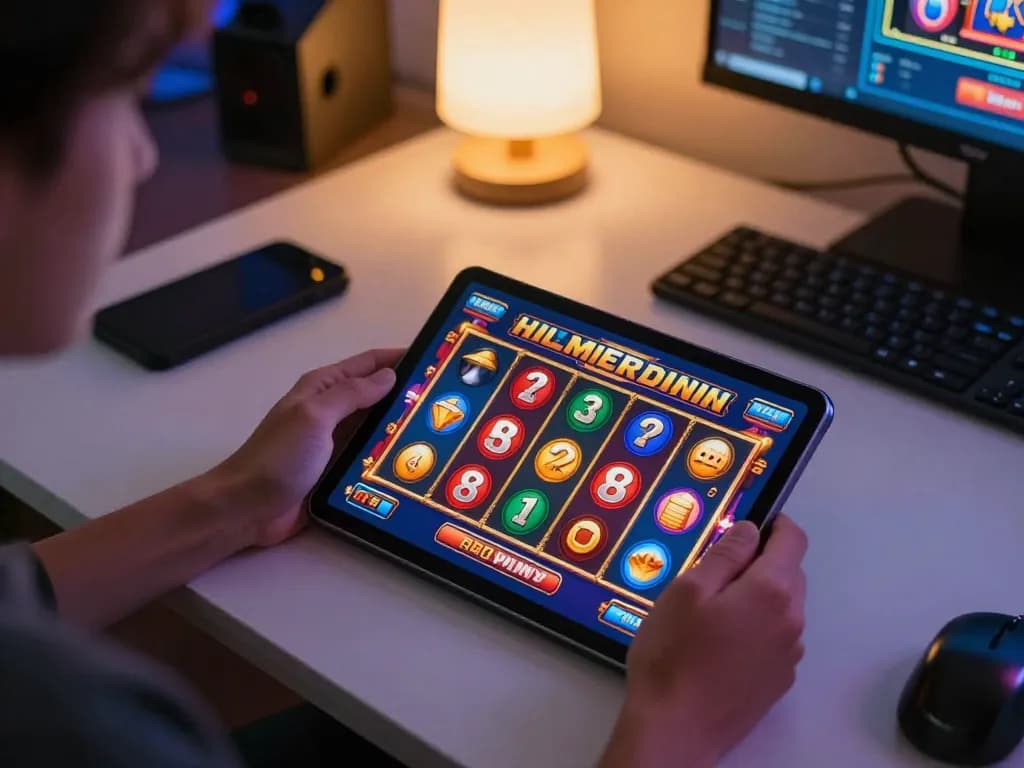Playing engaging online slots at slot-gacor2026 platform, showcasing colorful reels and strategy.