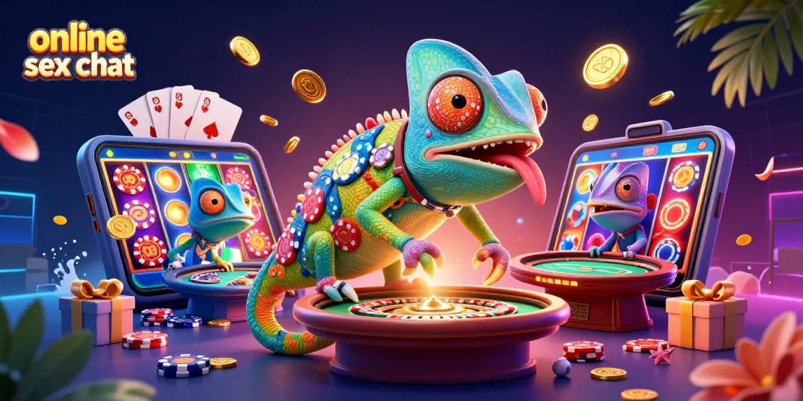 Engage in online sex chat with vibrant cam elements and colorful gambling visuals.