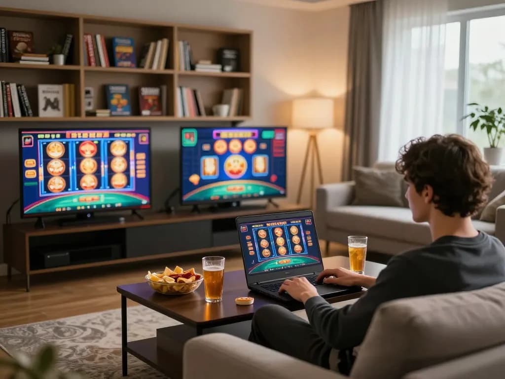 Engaging gameplay on amigogrillandco online casino from a cozy home setup.