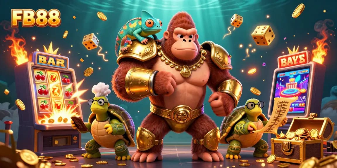 Experience the thrill of FB88 with an exciting illustration showcasing vibrant casino elements and engaging characters.