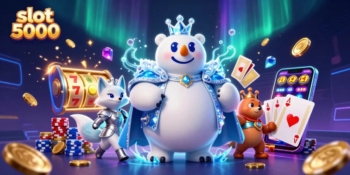 Engage with thrilling slot 5000 reels and enjoy vibrant casino energy in this dynamic illustration