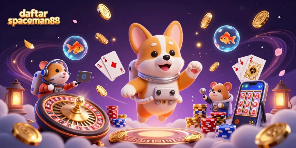 Engage with exciting gameplay at daftar spaceman88 as the astronaut corgi explores a dazzling space casino.
