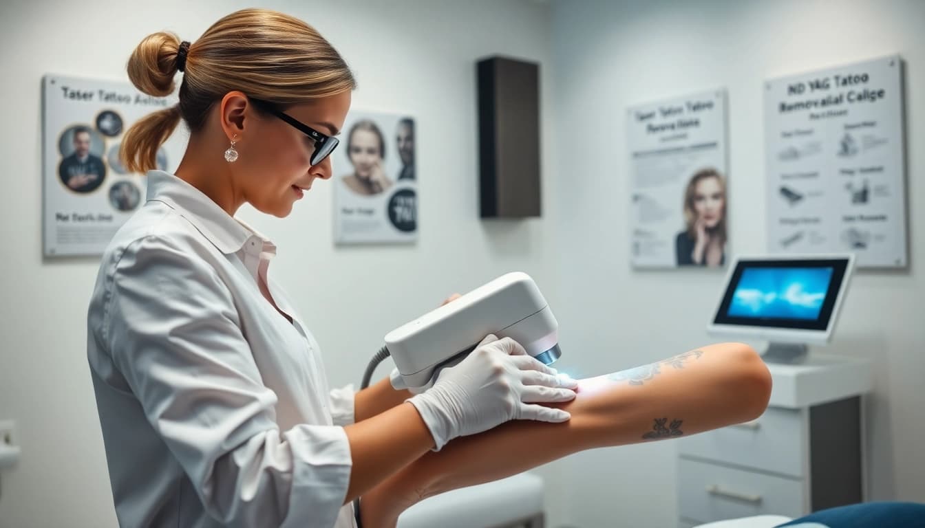 Exploring how much does laser tattoo removal cost in a professional clinic setting with advanced equipment.