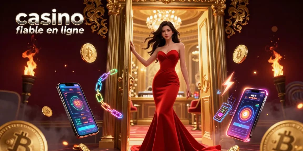 Découvrez l'opulence à l'entrée d'un casino VIP avec une image de marque de casino fiable en ligne et des éléments de cryptomonnaie