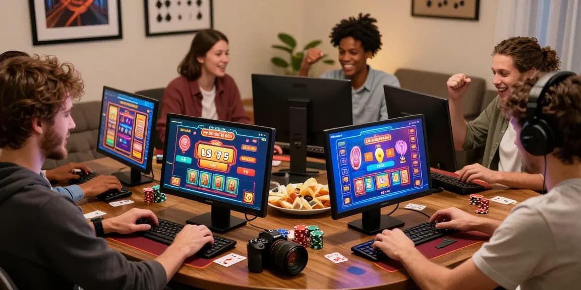 Des joueurs profitant de l'excitation des jeux de casino fiables en ligne dans un cadre confortable à la maison.