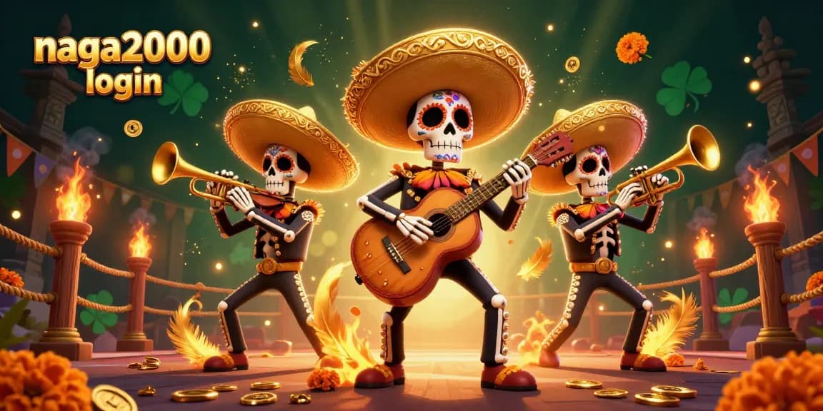 Mainkan slot di NAGA2000 login dengan karakter mariachi penuh warna dan elemen kasino yang menggembirakan.