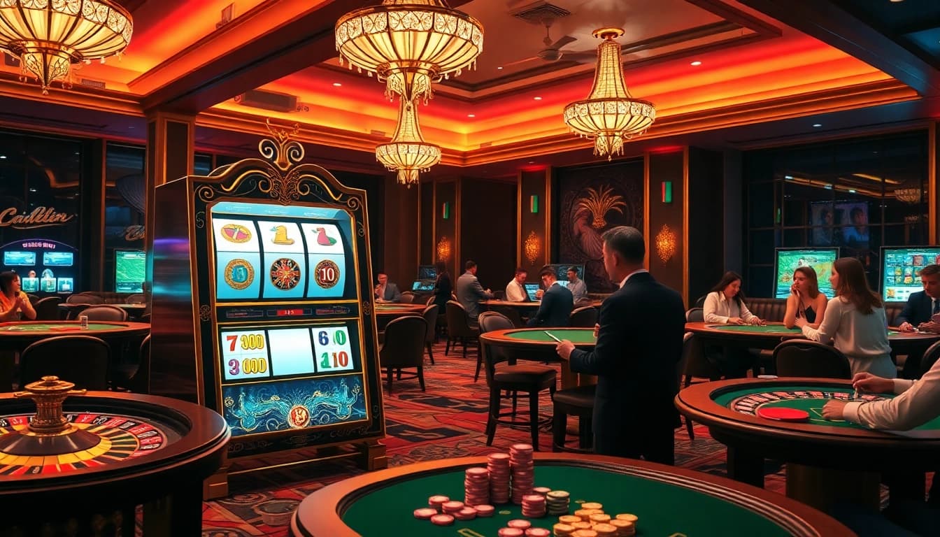 Enjoying exciting gameplay on slot online Naga169 at a luxurious casino.