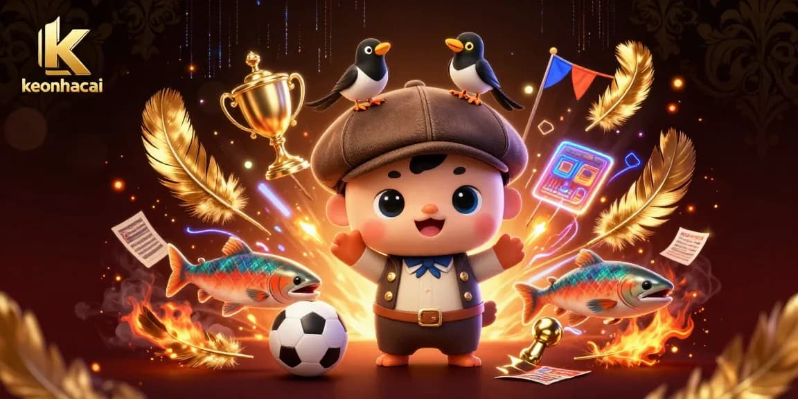 Engage with keonhacai, where sports betting meets enchanting illustrations in a vibrant 3D scene.