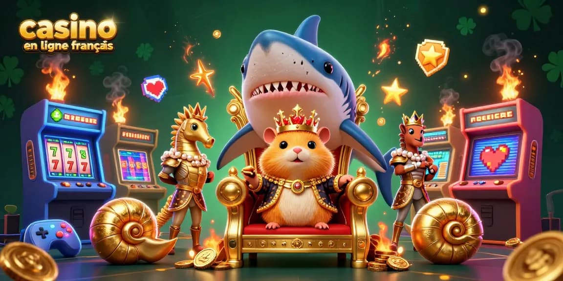 Jouez à des jeux captivants dans un casino en ligne français avec des éléments colorés et un royaume royal électrique.