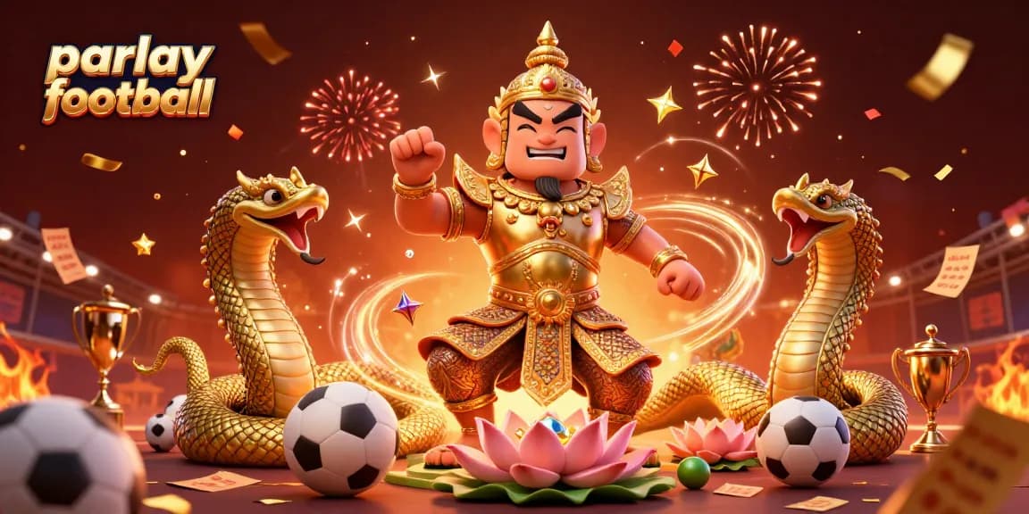 Engage in parlay football with vibrant visuals, highlighting sports elements and thrilling betting atmosphere.