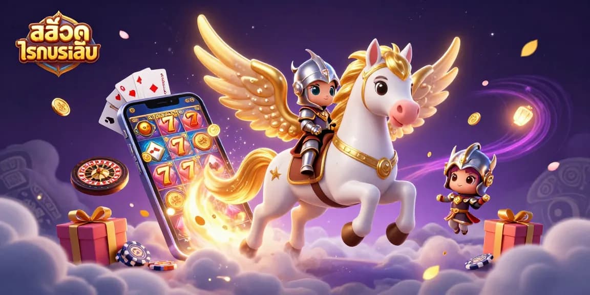 Experience สล็อตทดลองเล่น with vibrant slot games and exciting characters in a magical scene.