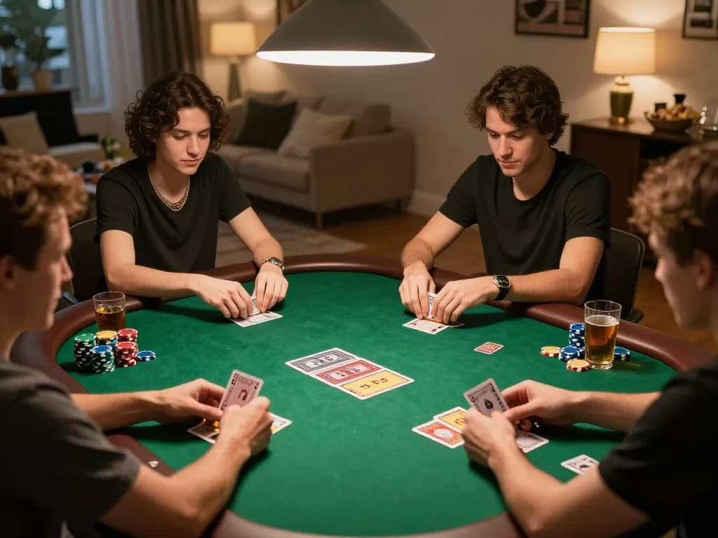 Players enjoying a thrilling poker game at home, highlighting Fun88 com strategic gaming.