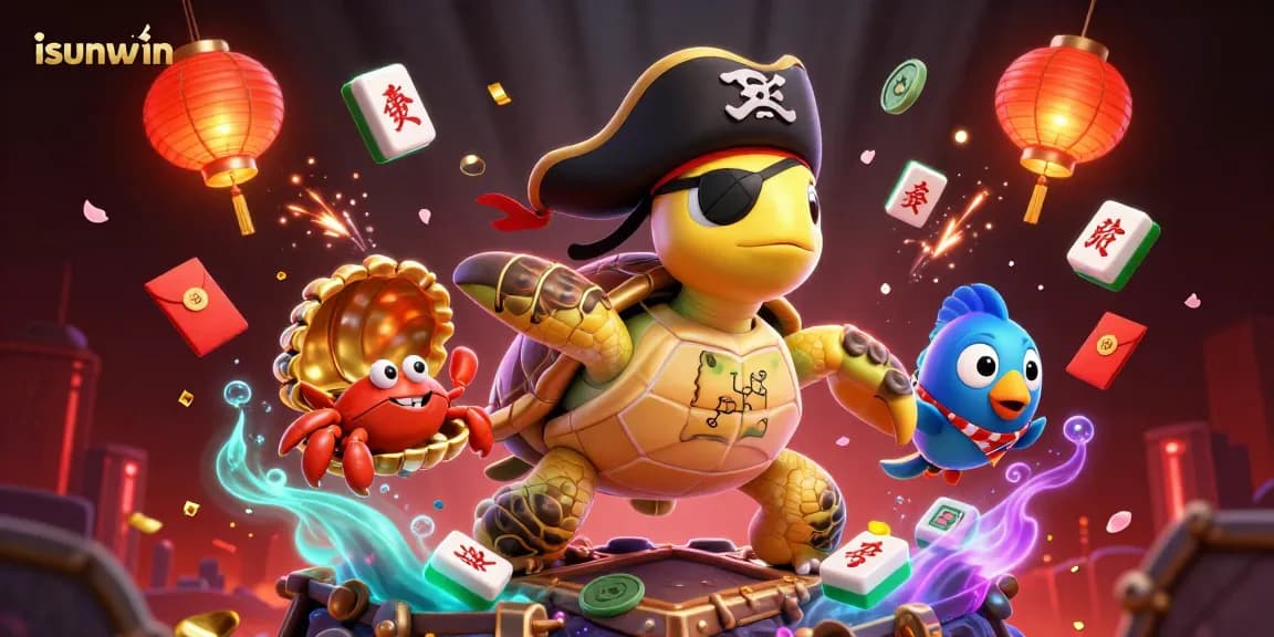 Engage with isunwin as you explore a vibrant casino scene filled with treasure and animated characters.