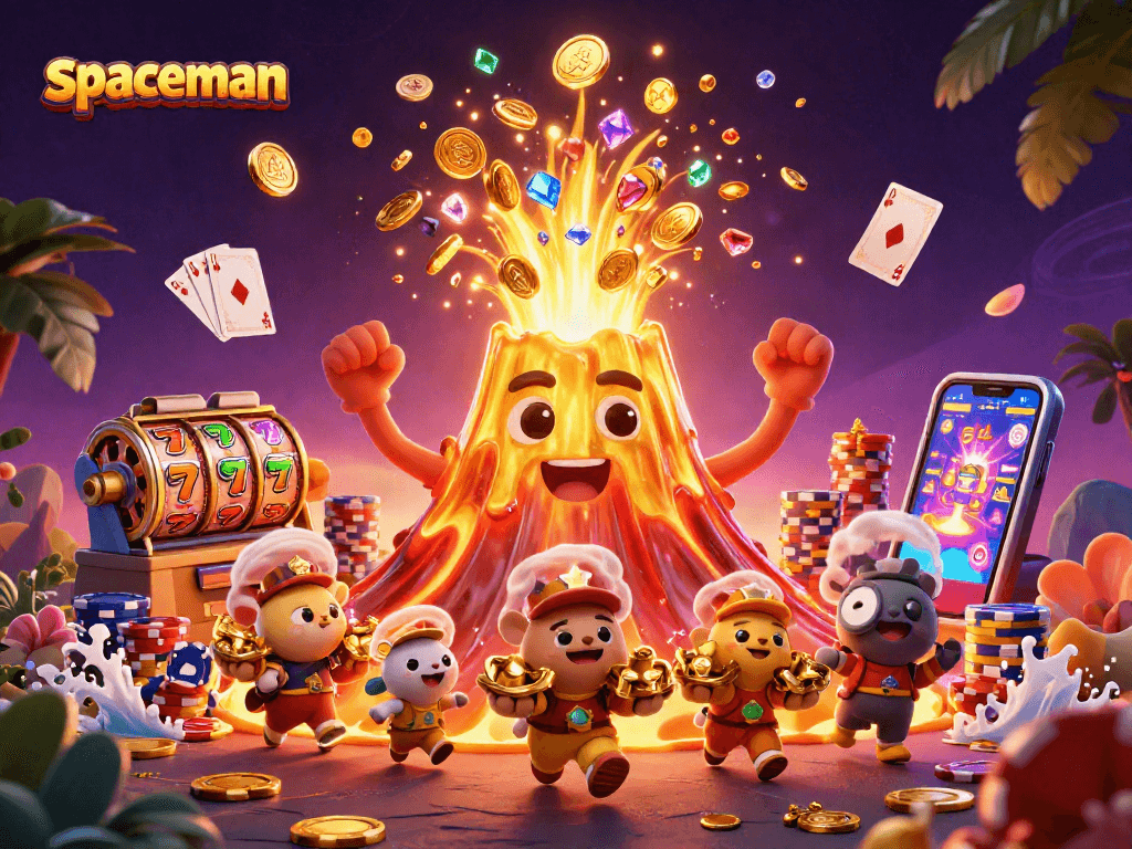 Experience thrilling slots with spaceman leading a treasure-filled eruption!