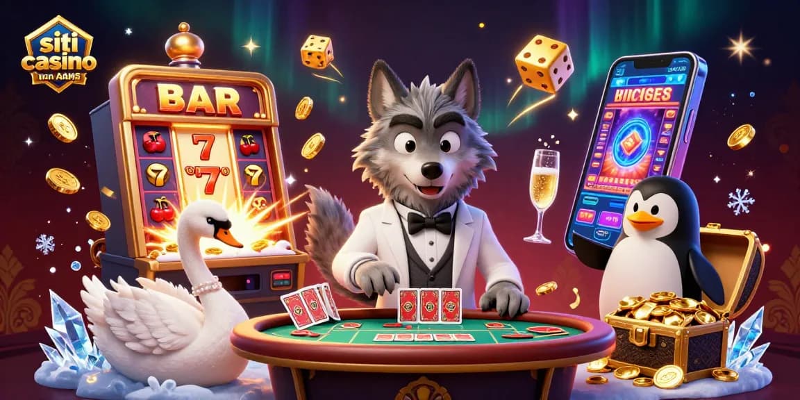 Scopri l'emozione dei siti casino non AAMS con un'illustrazione 3D vivace di personaggi del casinò.