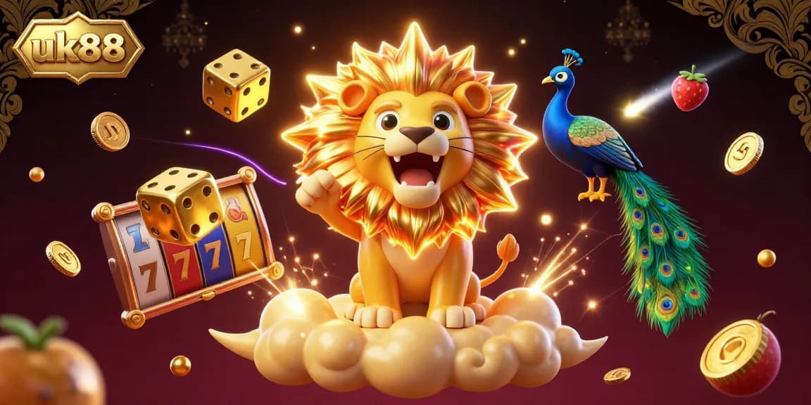 Experience the thrill of uk88 with captivating slot-themed animation bringing luck and excitement.