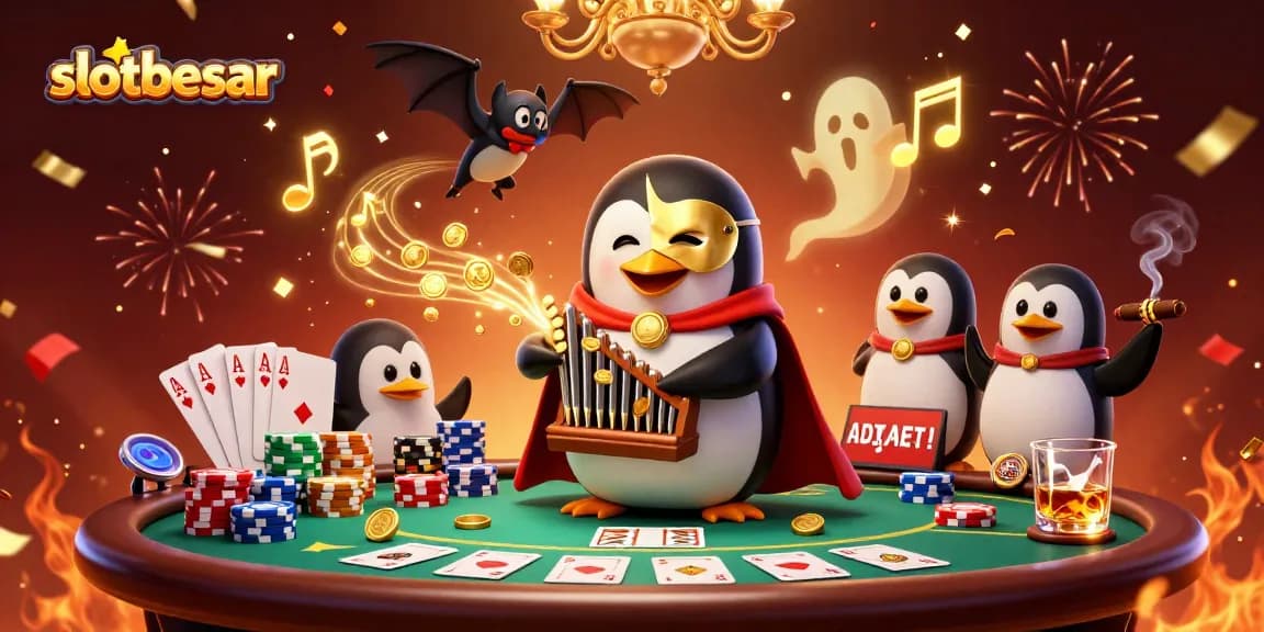 Experience the thrill of slotbesar with vibrant casino elements and dynamic characters.