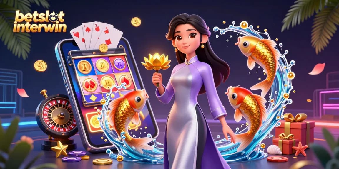 Win big at betslot interwin with dynamic slot games and stunning visuals in this vibrant illustration.