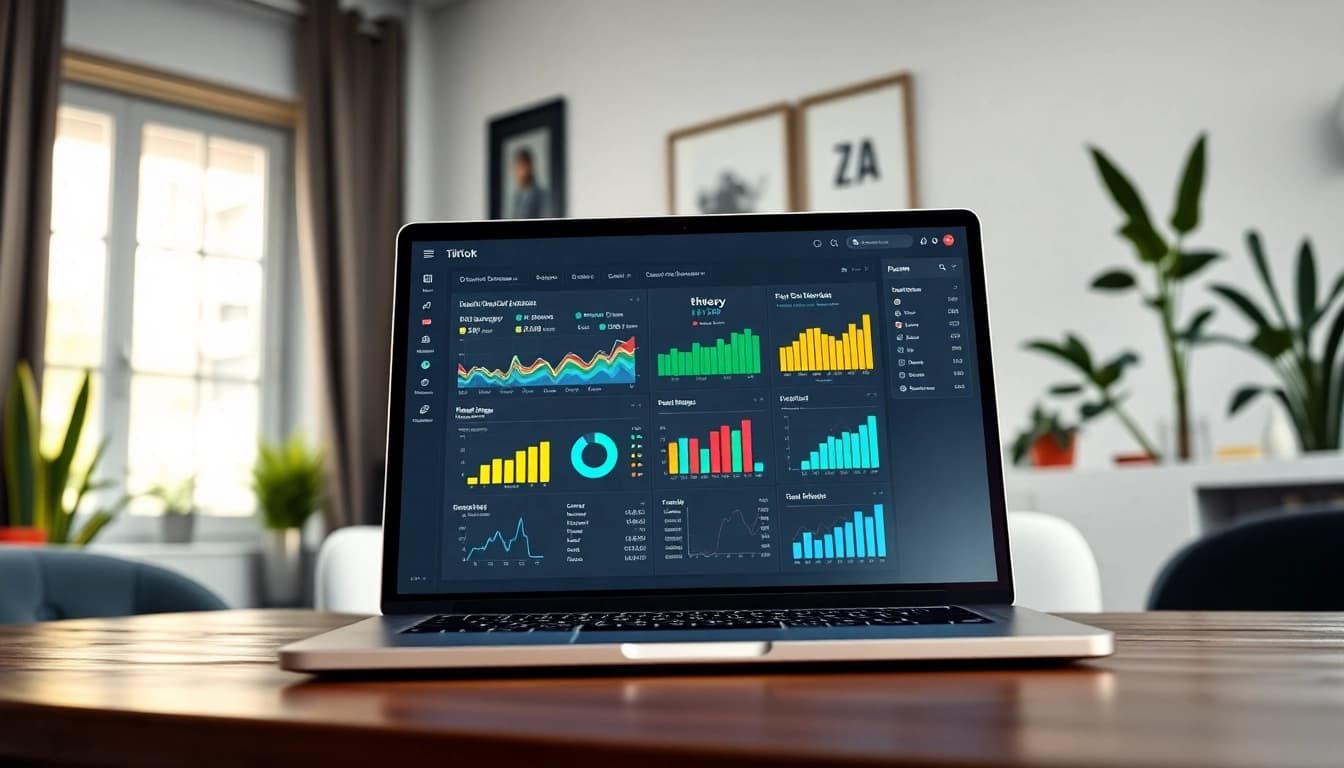 Boost your TikTok presence with this professional TikTok SMM panel interface in a modern workspace.