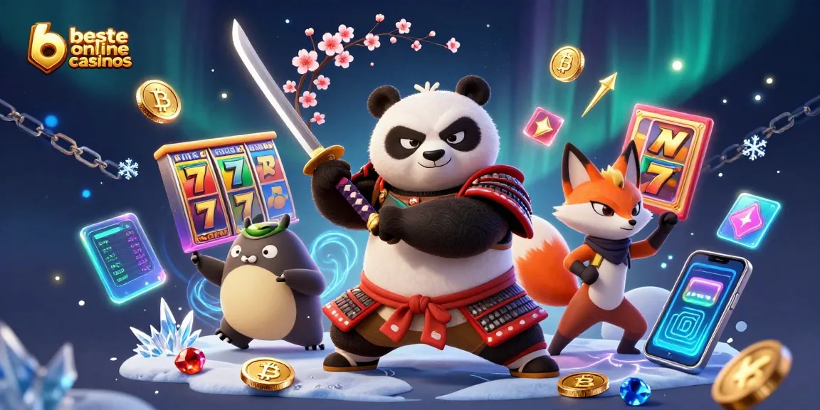 Experience the excitement of beste online casinos with vibrant 3D characters and slot elements.