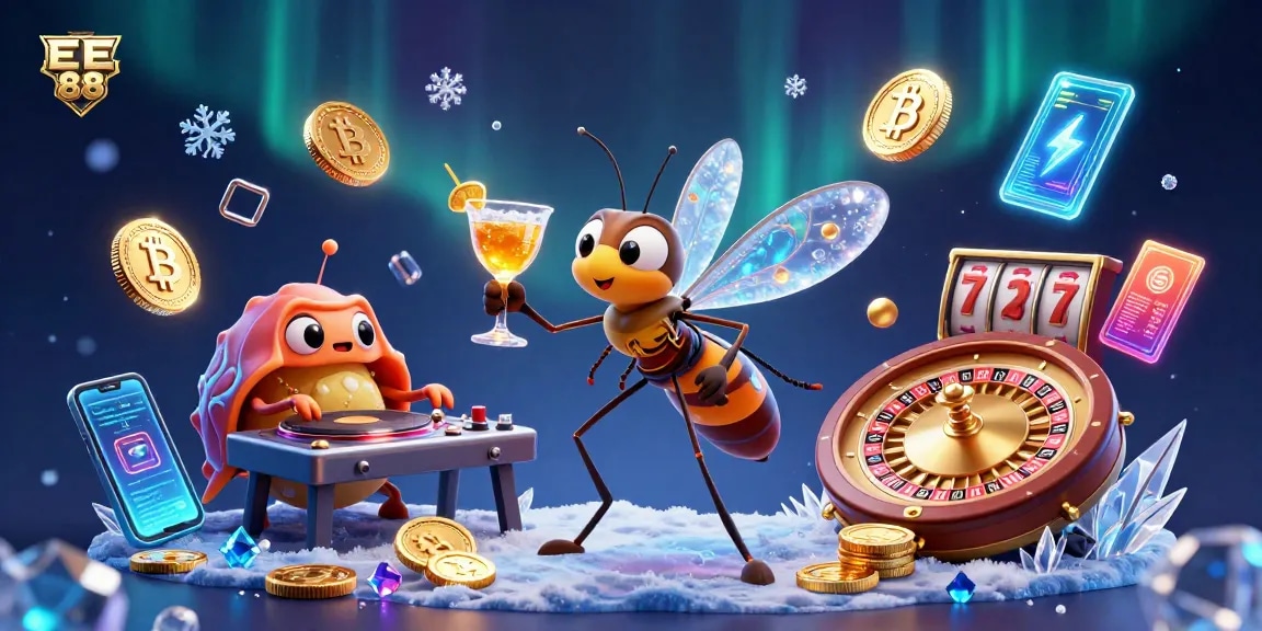 Engage with EE88's exciting games featuring a frozen mosquito mascot, trilobite DJ, and golden roulette wheel.