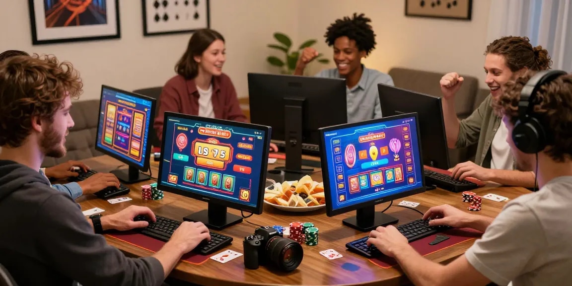 Des joueurs profitant de l'excitation des jeux de casino fiables en ligne dans un cadre confortable à la maison.