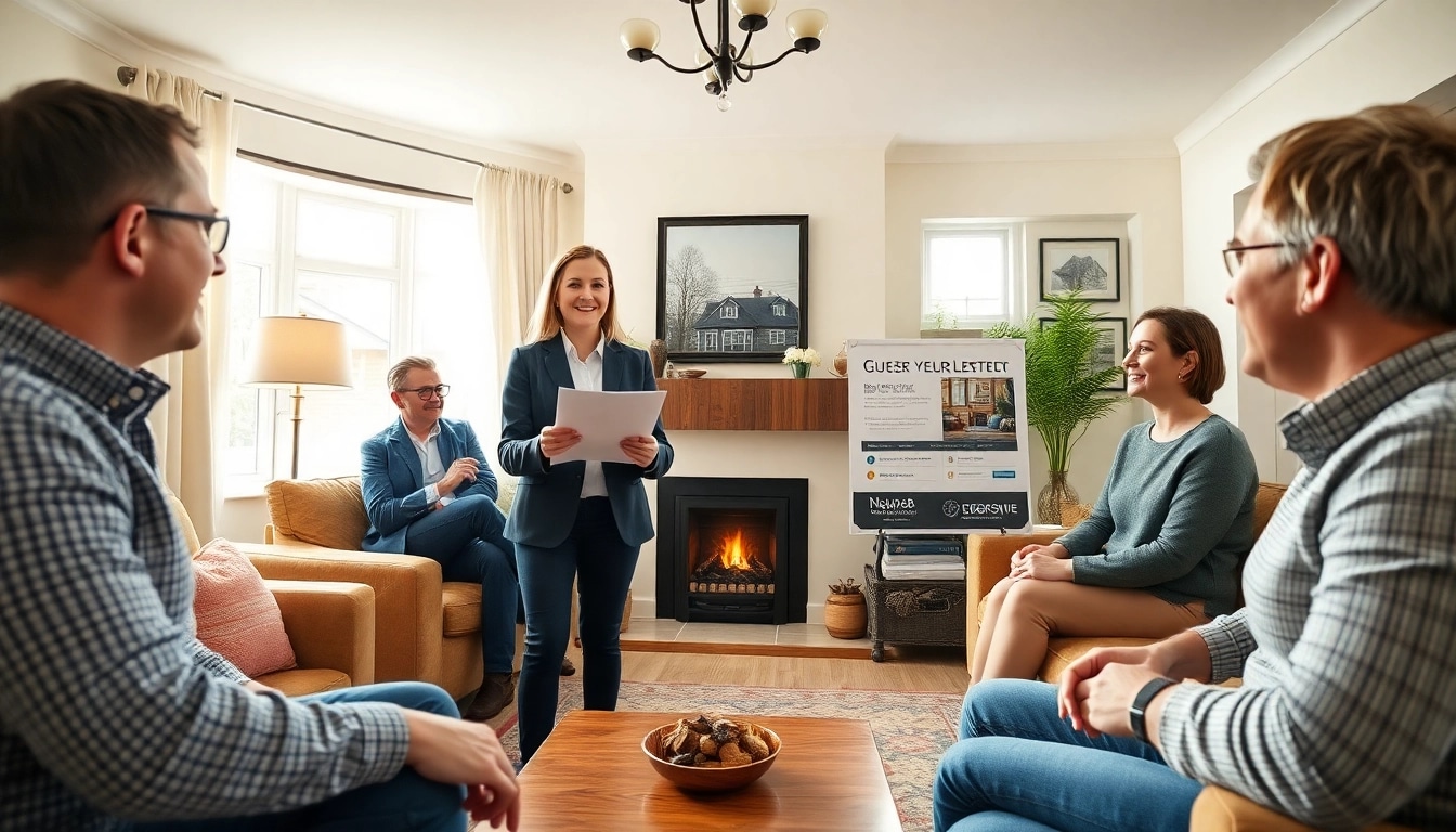 Showcase guaranteed rent in high Wycombe with a professional real estate agent engaging clients in a cozy home.