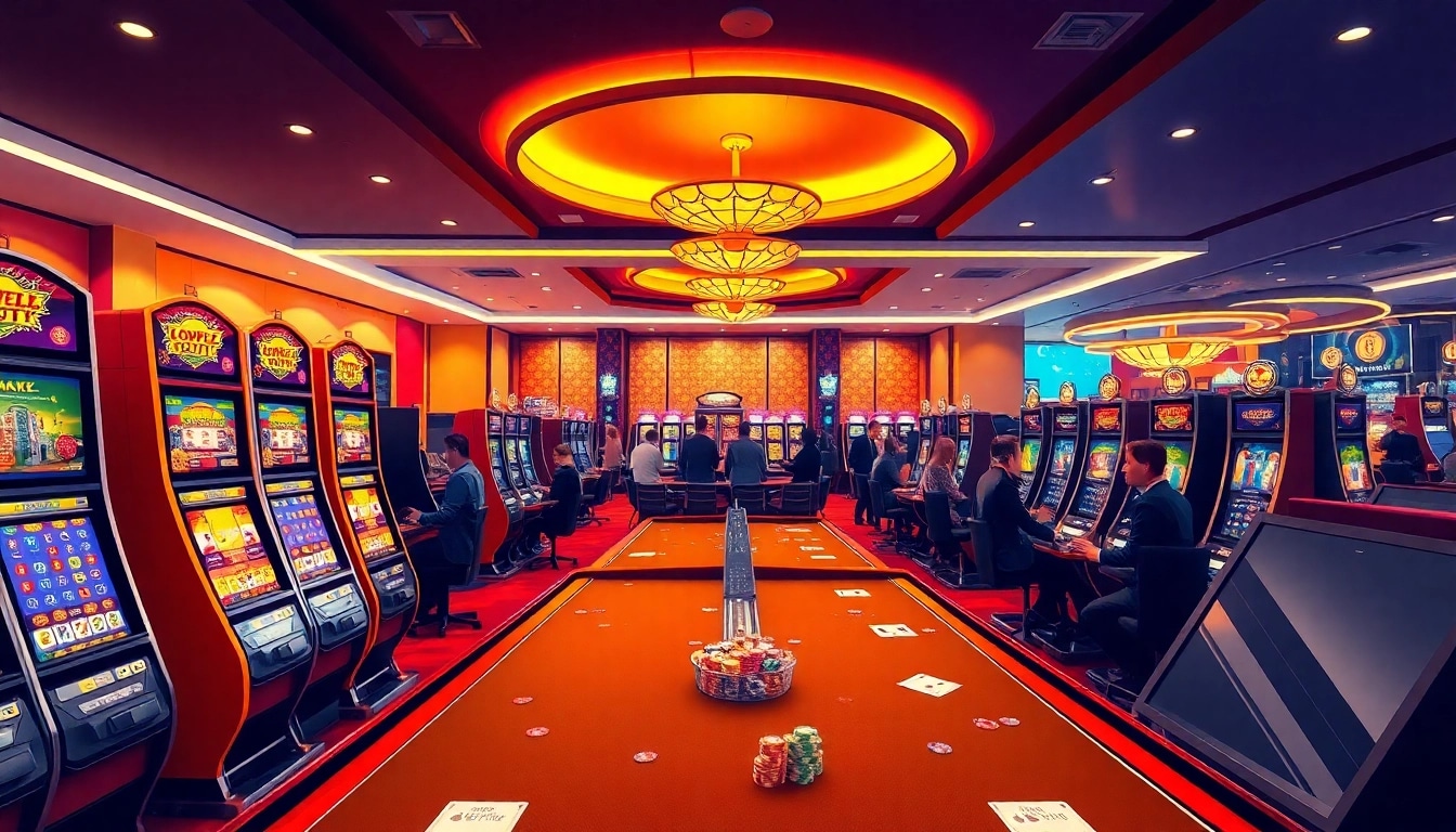 Engaged players enjoying games at a Non gamstop Casino Uk, showcasing vibrant casino atmosphere.