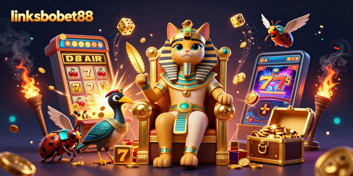 Experience the thrill of link sbobet88 with vibrant casino elements in a dynamic illustration.