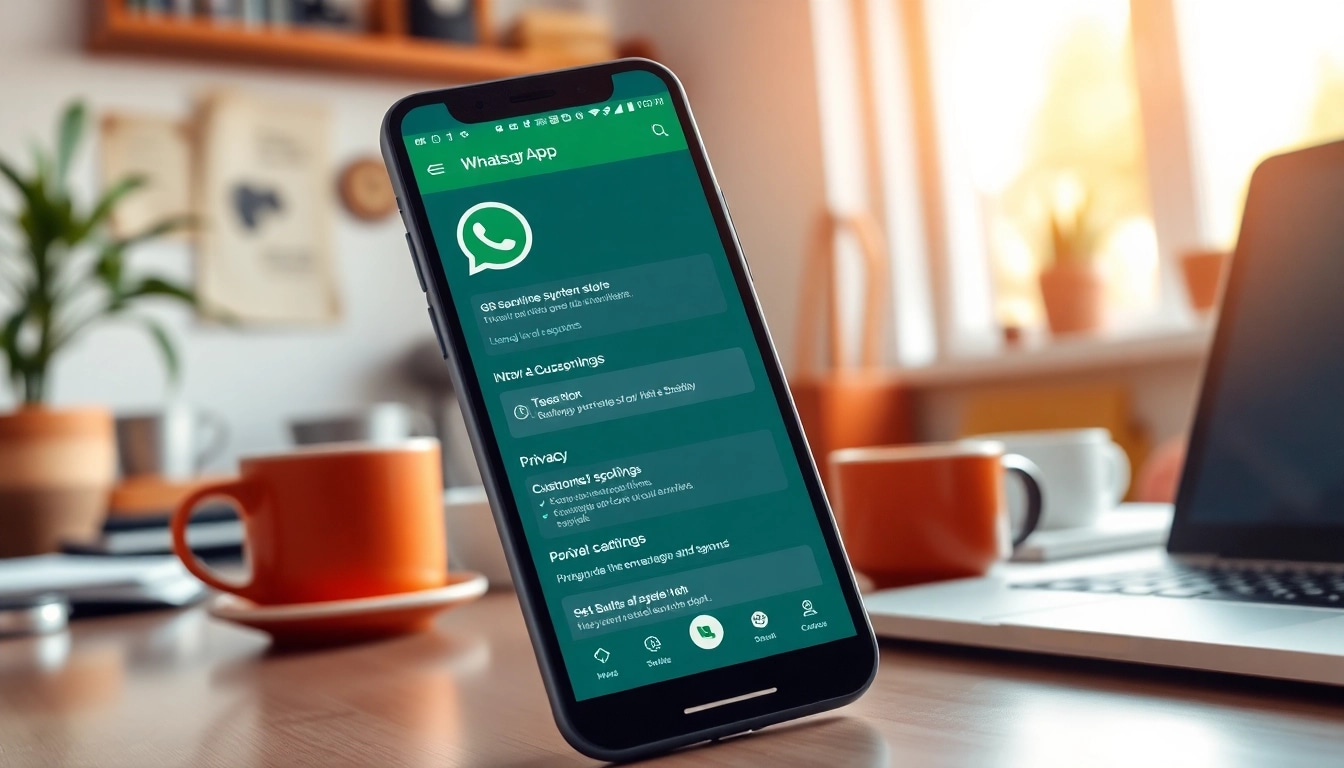 Explore the GB WhatsApp app showcasing its customization features on a smartphone.