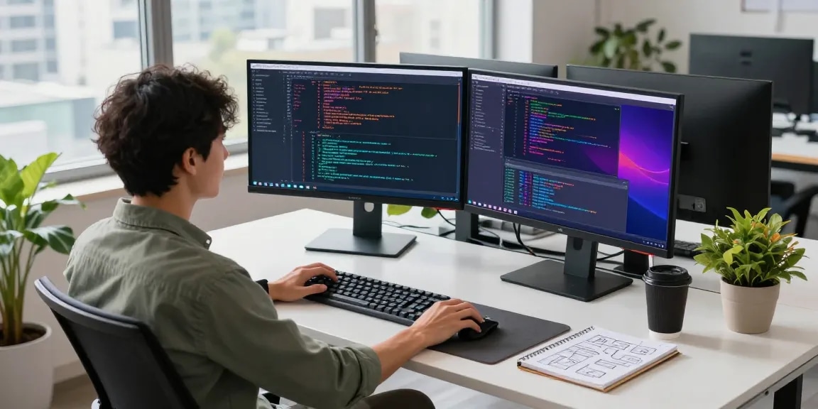 Efficient software workspace with developer coding, highlighting 截图软件下载 for enhanced productivity.