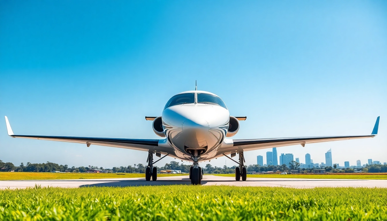 Experience savannah aviation near me with a sleek aircraft against a stunning Savannah landscape.